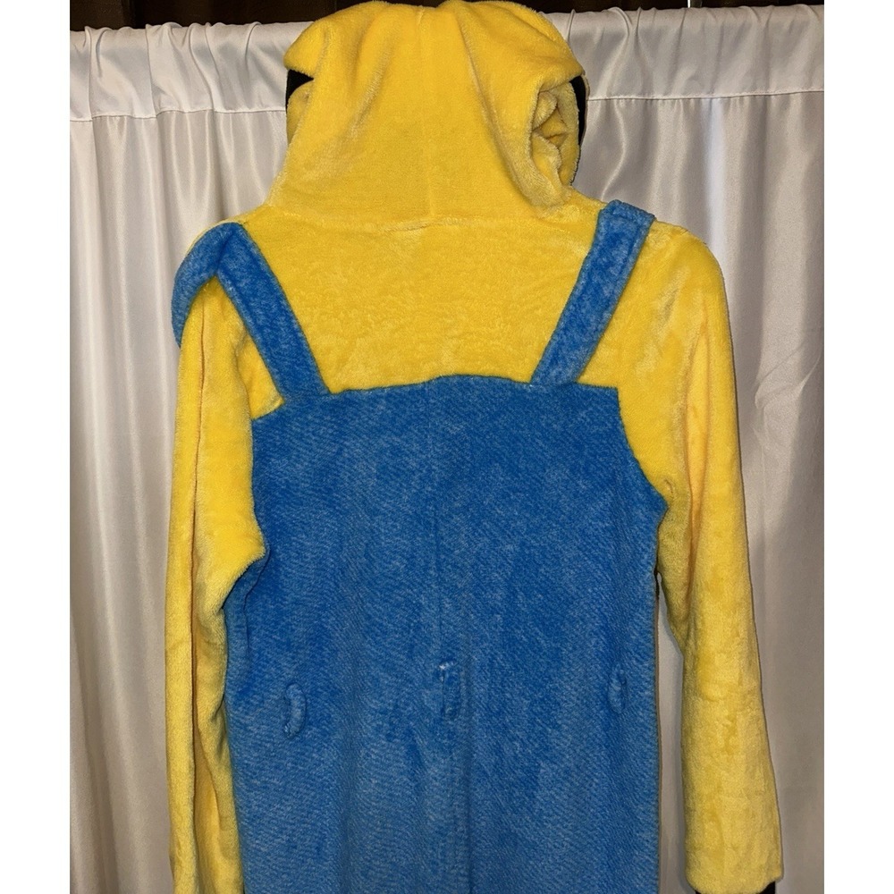 Despicable Me Minion Costume Size Medium 8/10 Unisex Yellow Blue 1 Pc Zip - Picture 8 of 9